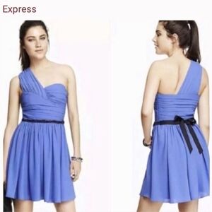 EXPRESS Periwinkle Blue One-Shoulder Mini Dress Size 0 NWT